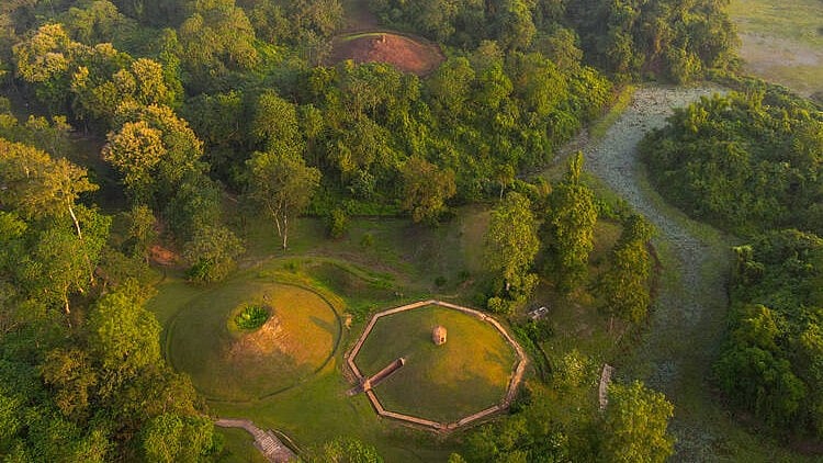 unesco.org : Aerial view of the mound-burial system of the Ahom dynasty in Assam -- 'Moidams' 